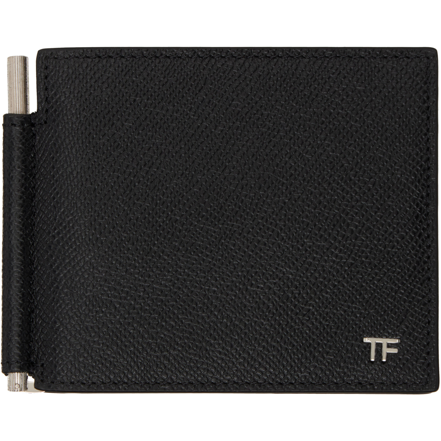 TOM FORD Black Small Grain Leather Money Clip Wallet