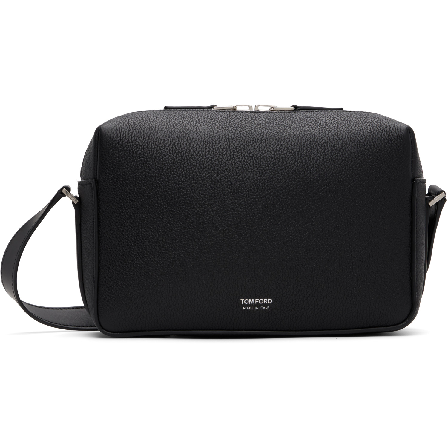 TOM FORD Black Grain & Soft Leather T-Line Camera Bag