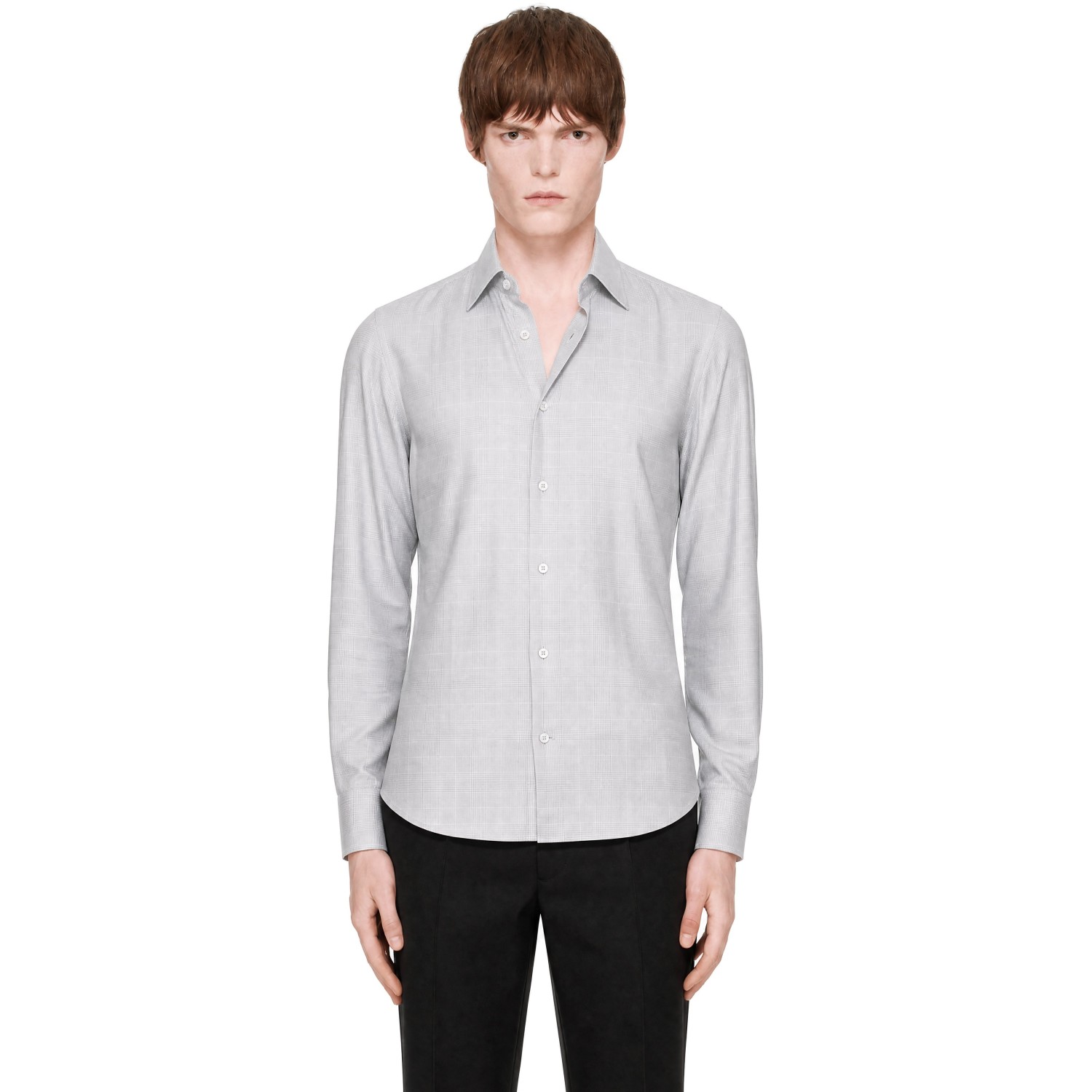 TOM FORD Gray Viscose Prince Of Wales Classic Shirt