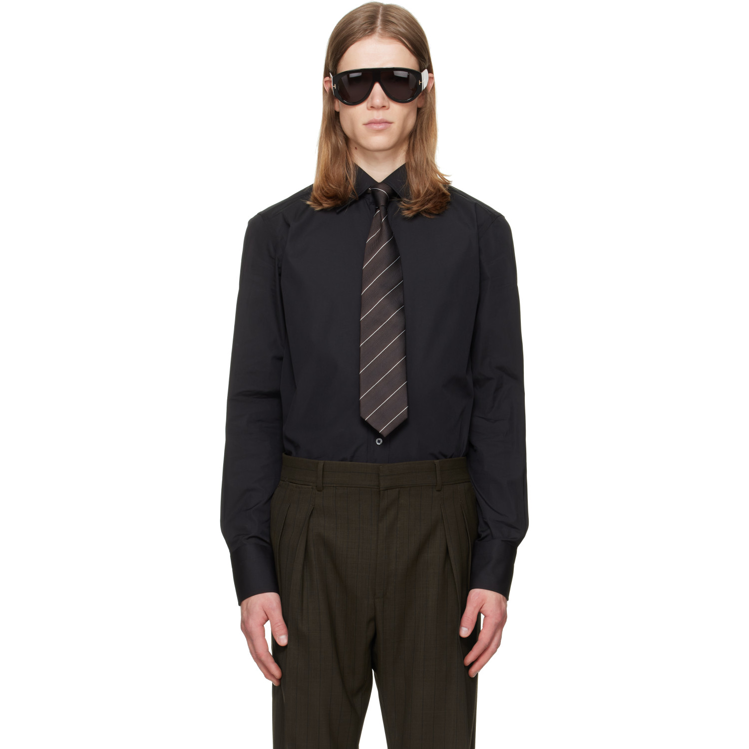 TOM FORD Black Poplin Slim Fit Shirt