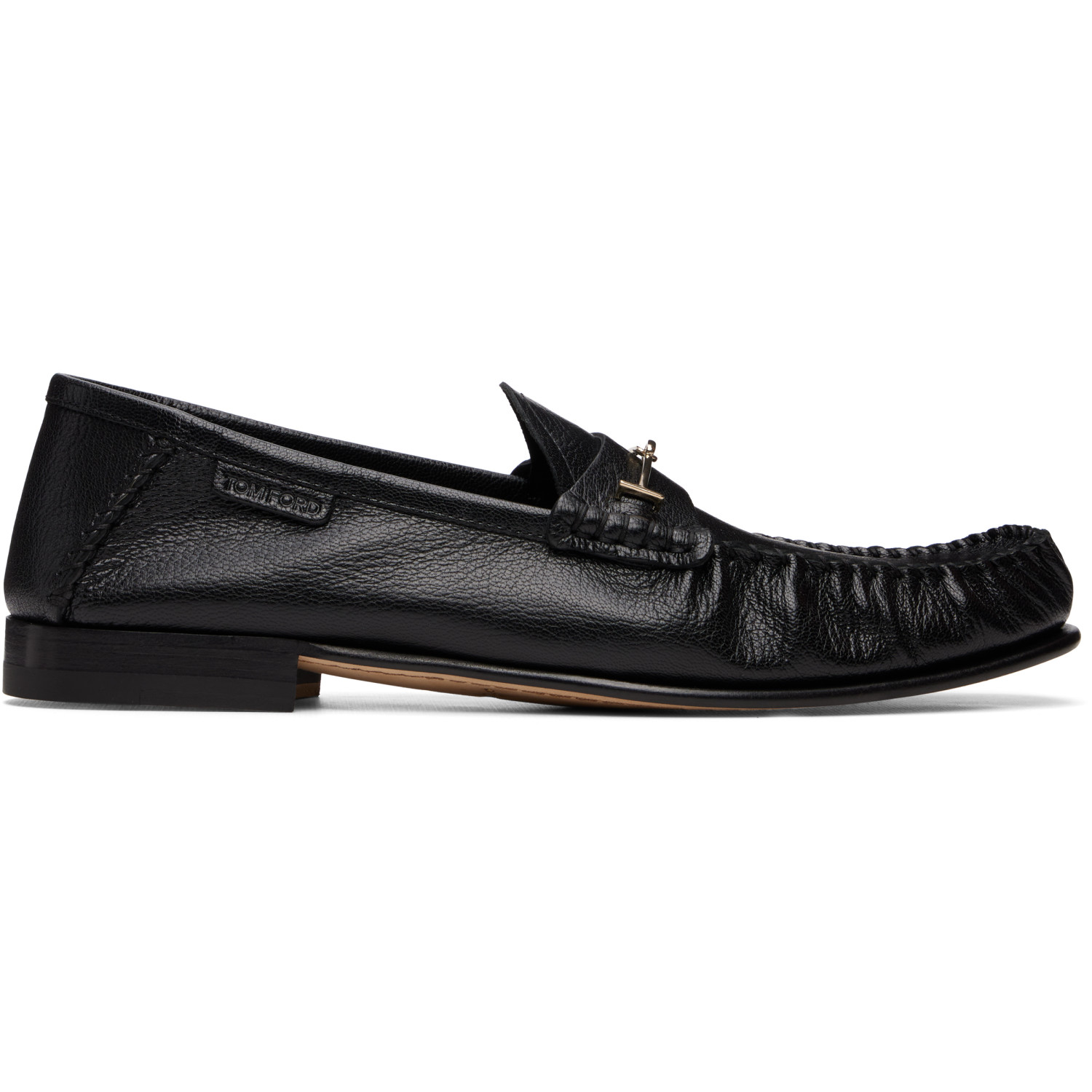 TOM FORD Black Shiny Leather Ripley Loafers
