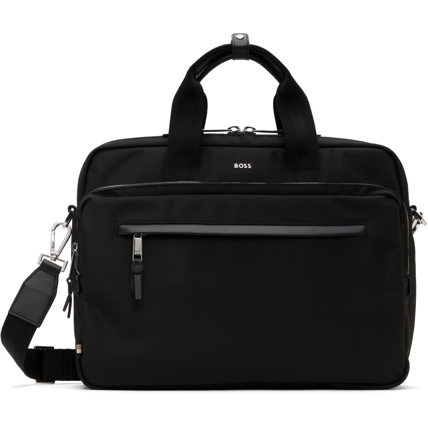 BOSS Black Removable Shoulder Strap Document Briefcase