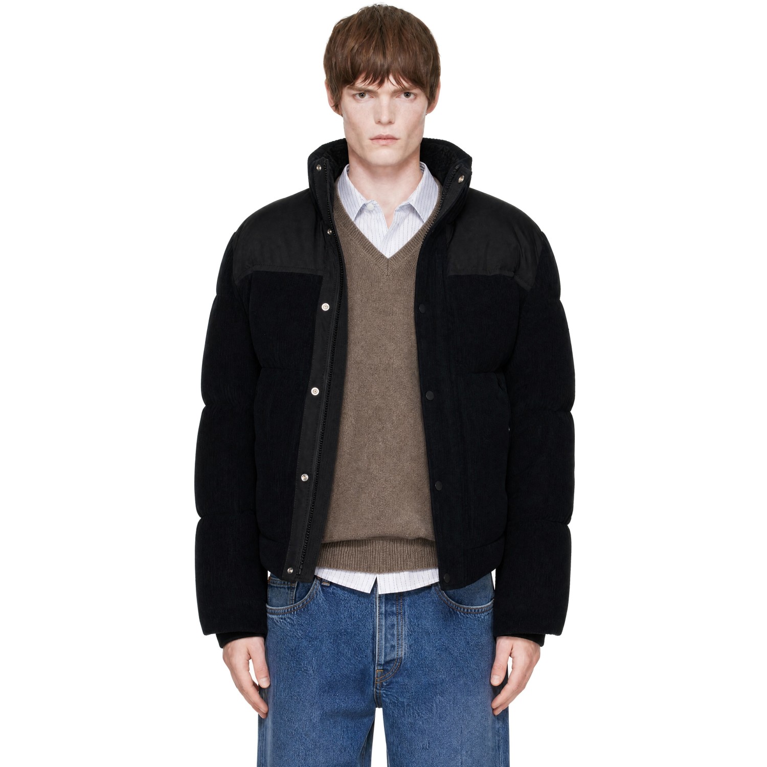 BOSS Black Corduroy Puffer Jacket