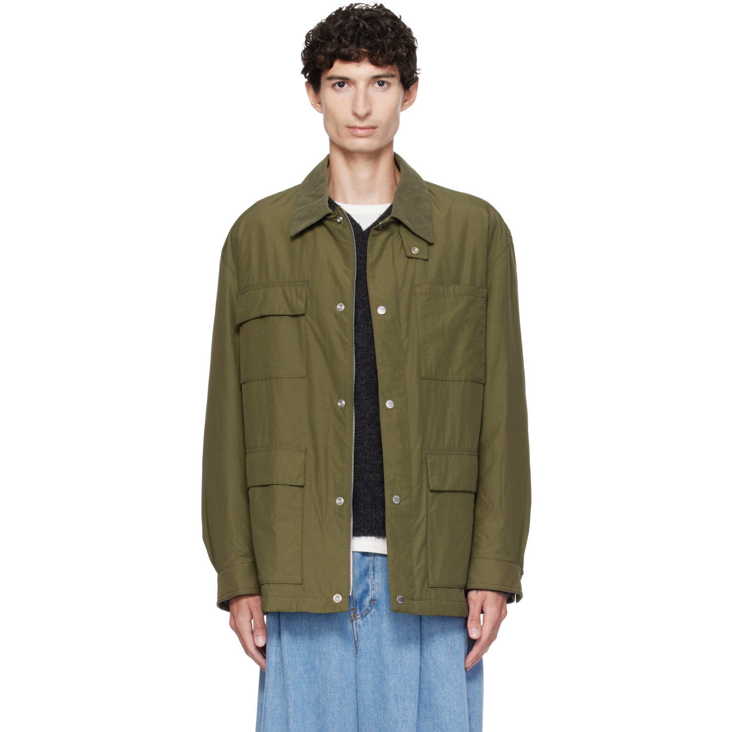 BOSS Khaki Water-Repellent Field Checkered Lining Jacket