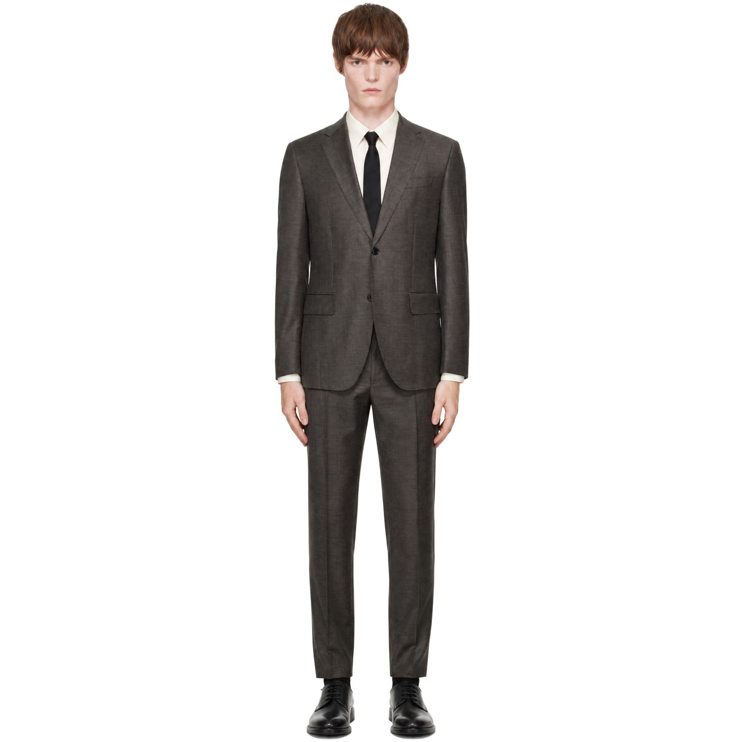 BOSS Gray Single-Breasted Suit