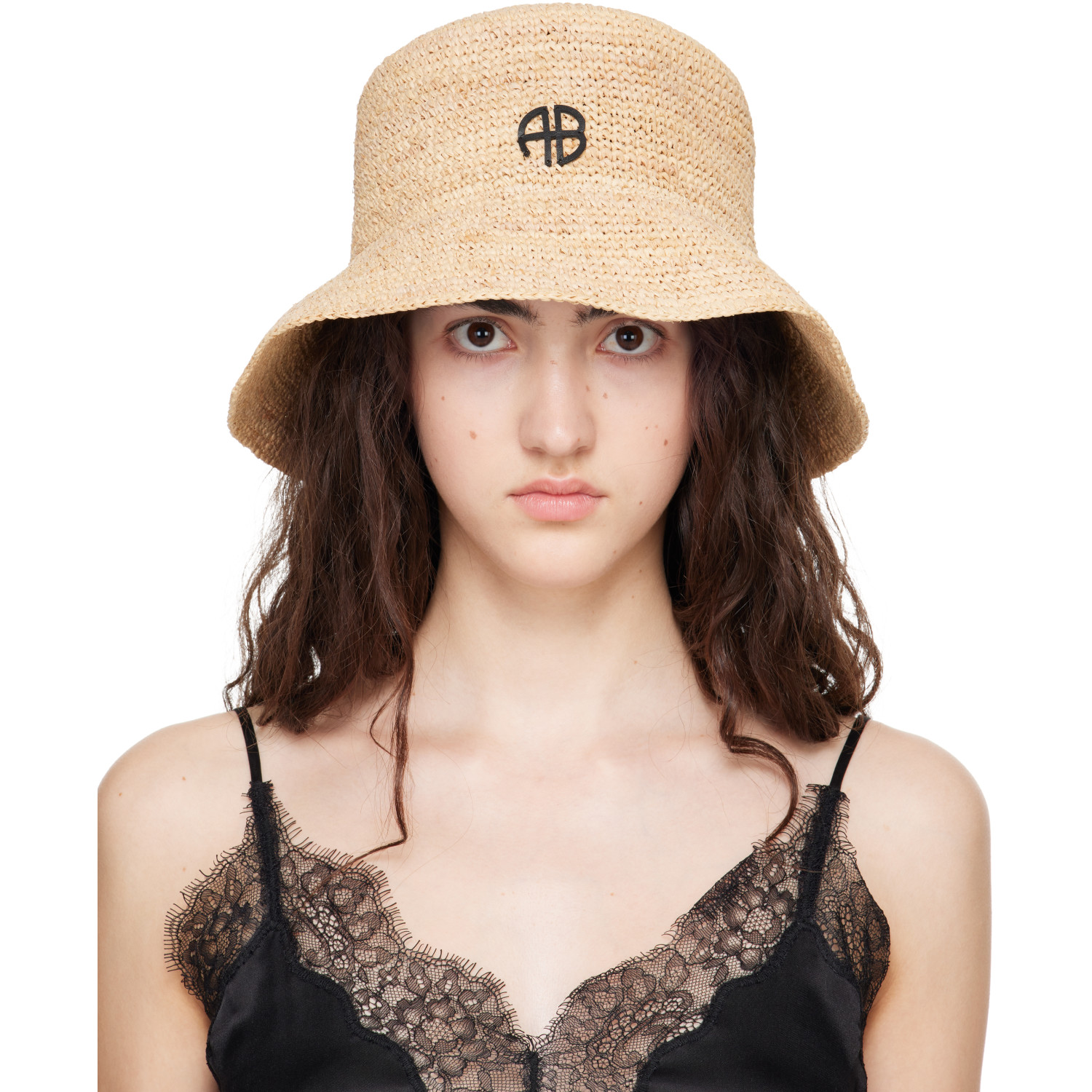 ANINE BING Beige Cabana Bucket Hat