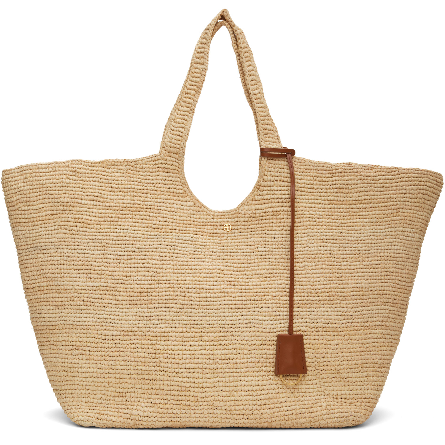 ANINE BING Beige Lili Raffia Tote
