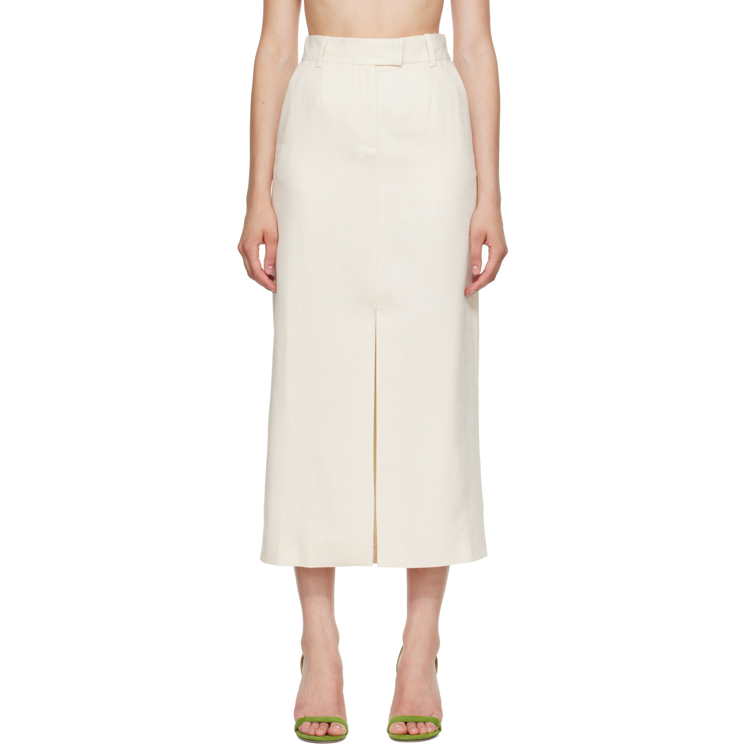 ANINE BING Off-White Meredith Midi Skirt