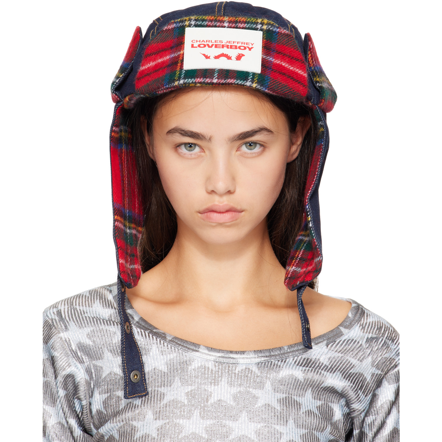 Charles Jeffrey LOVERBOY Navy & Red Trapper Hat
