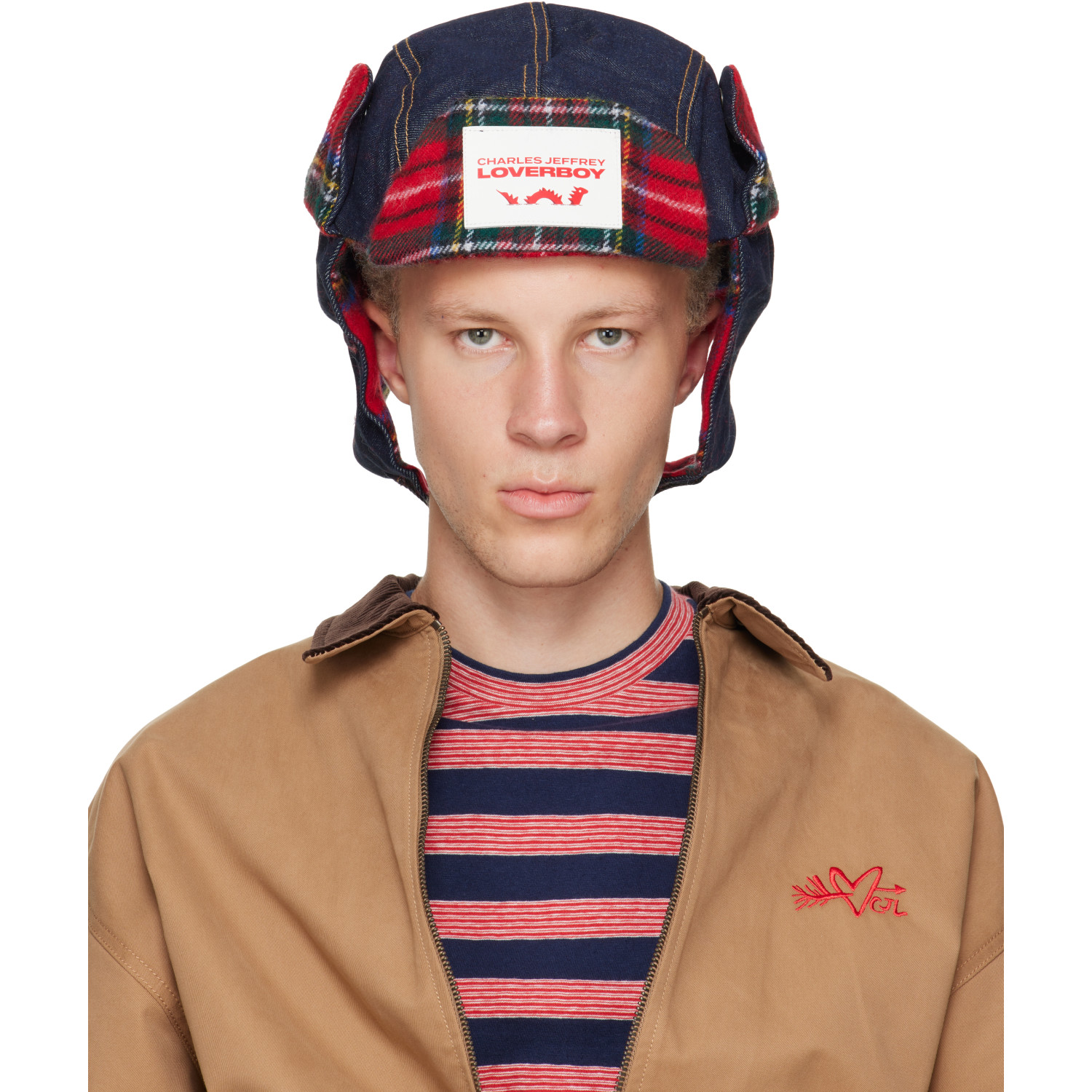 Charles Jeffrey LOVERBOY Navy & Red Trapper Hat