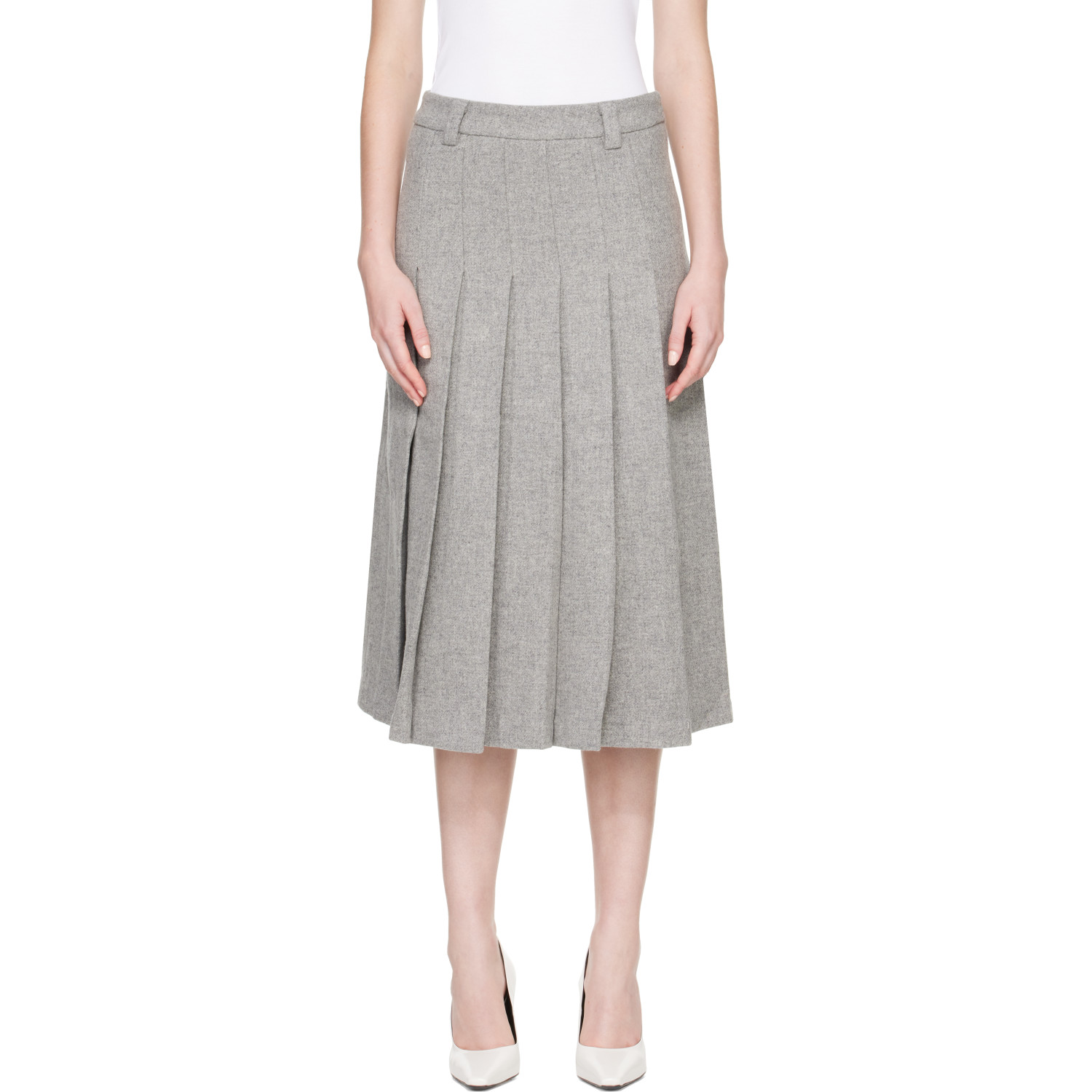 Hai Gray Paulette Midi Skirt In Grey