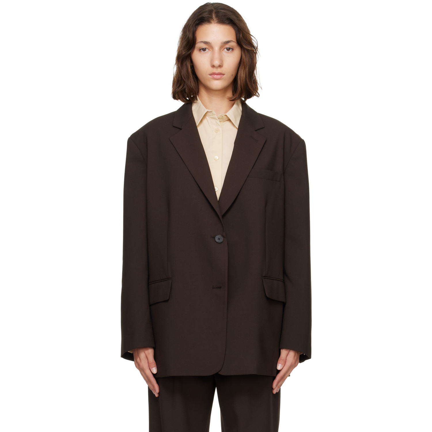 The Frankie Shop Brown Bea Blazer