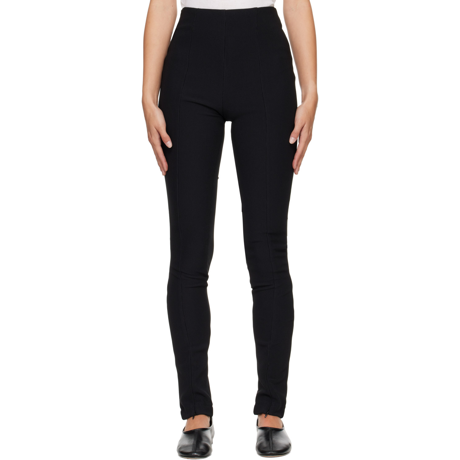 The Frankie Shop Black Reya Flare Leggings