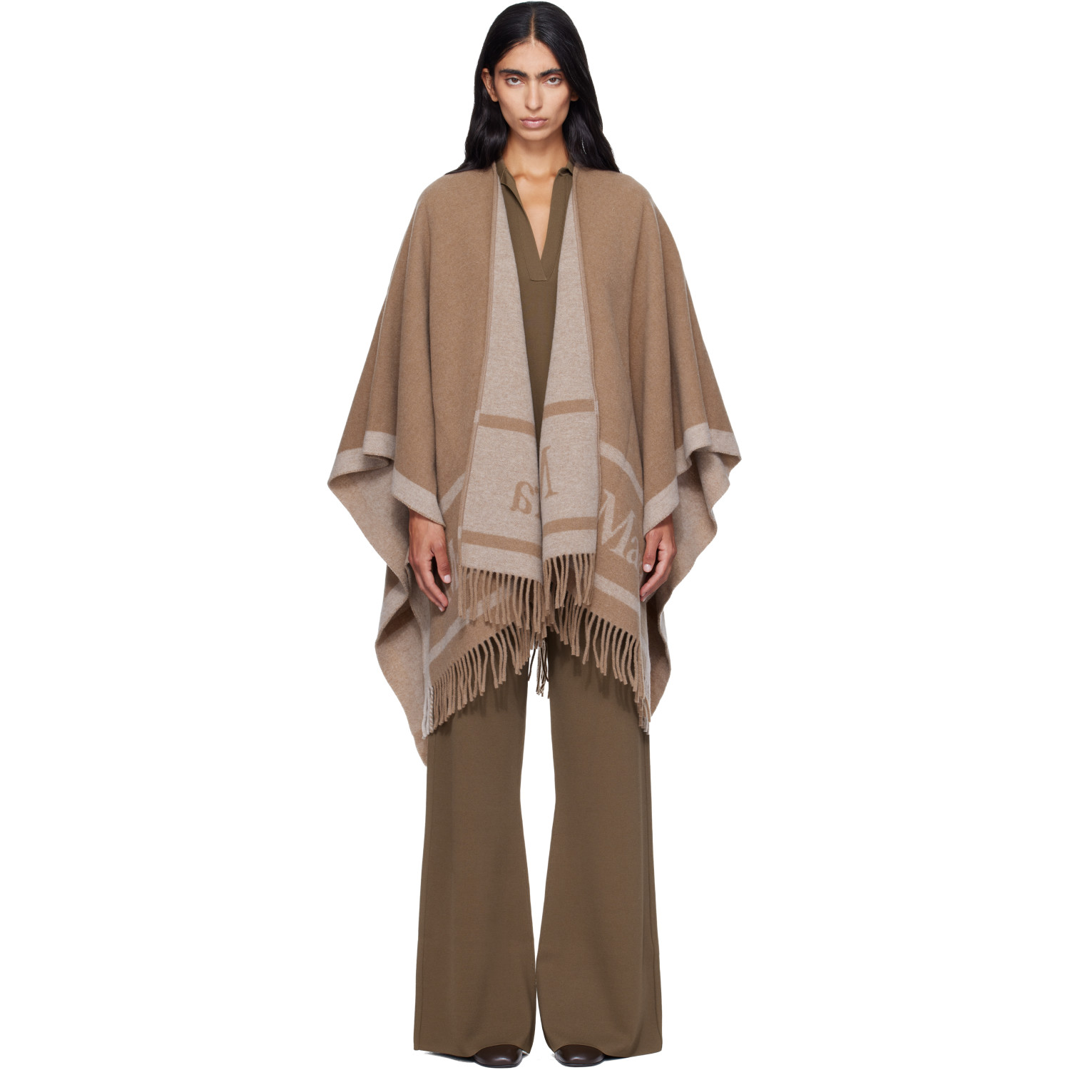 Max Mara Brown Hildestole Scarf