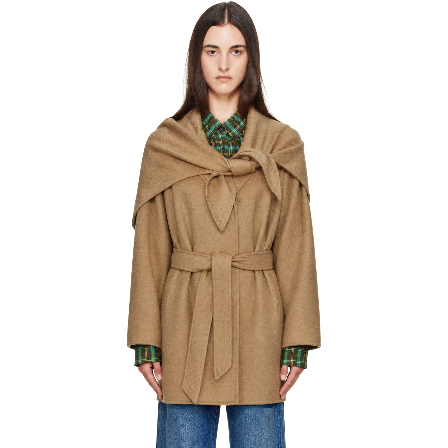 Max Mara Tan Detto Double Cashmere Stole & Coat