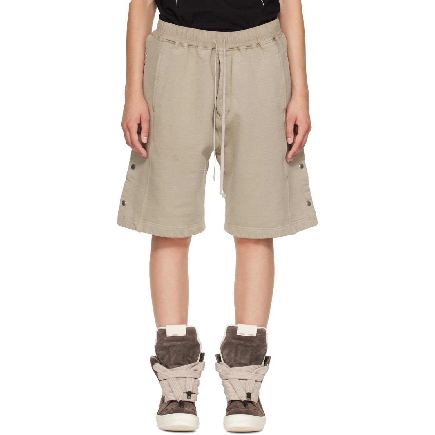 Rick Owens DRKSHDW Beige Tower Pusher Shorts