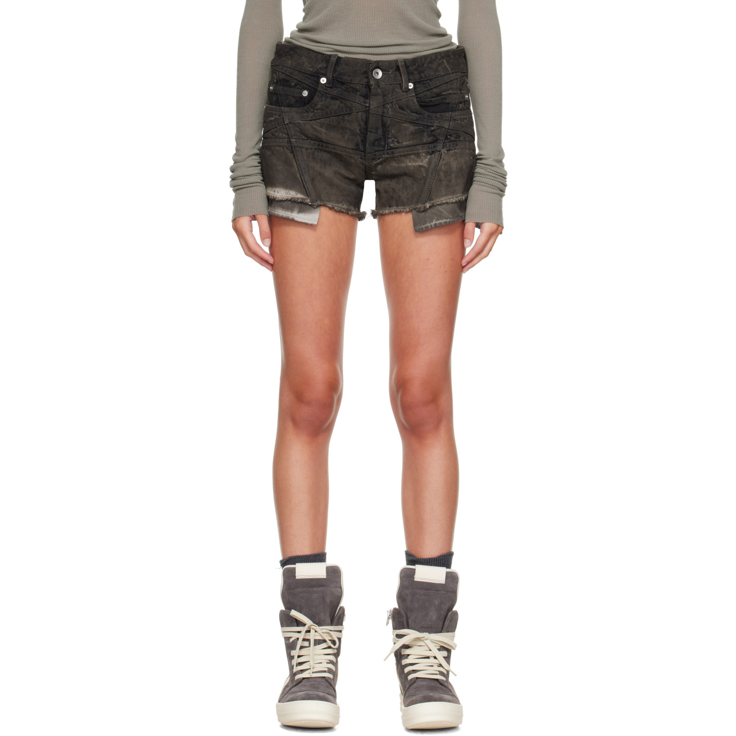 Rick Owens DRKSHDW Gray Tower Lana Cut Offs Denim Shorts