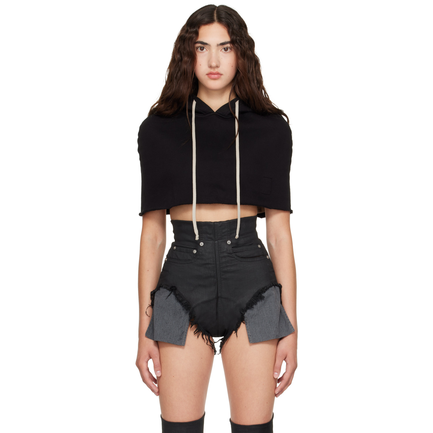 Rick Owens DRKSHDW Black Tower Hood Shrug