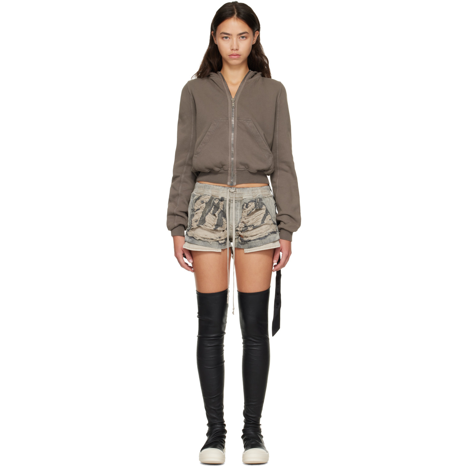 Rick Owens DRKSHDW Gray Tower Small Hoodie