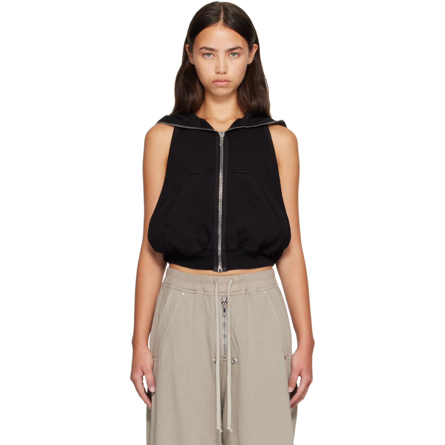 Rick Owens DRKSHDW Black Tower Cyclops SL Hoodie