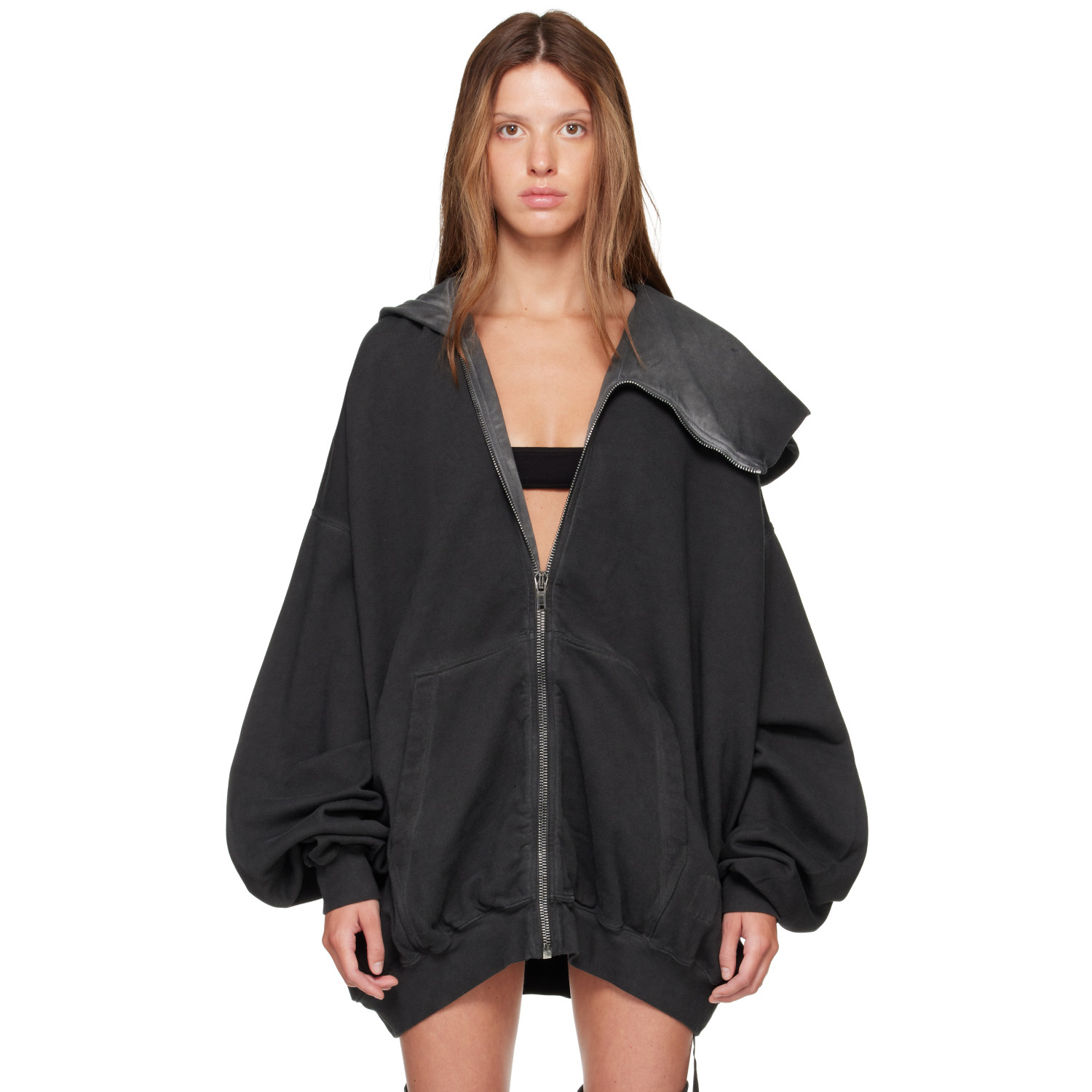 Rick Owens DRKSHDW Gray Tower Mountain Hun Hoodie