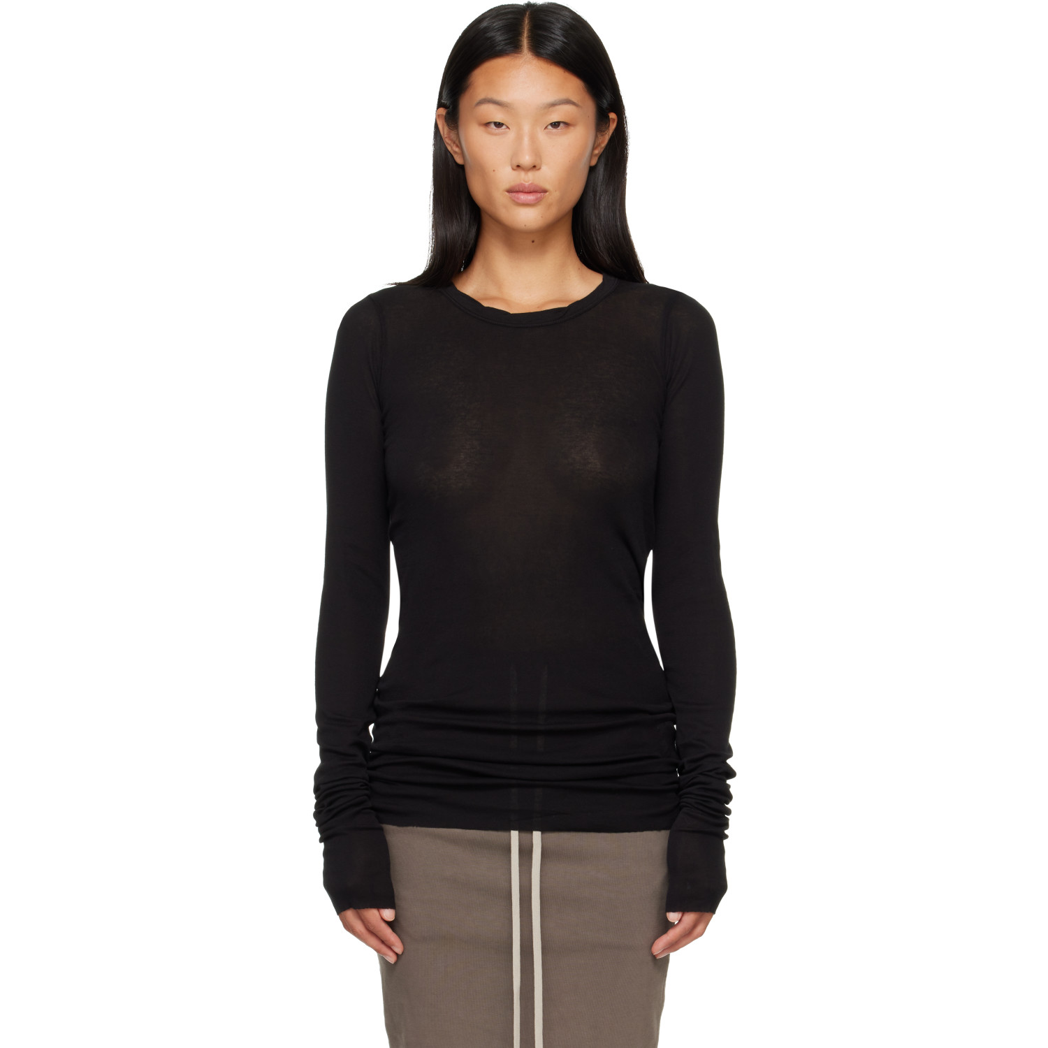 Rick Owens DRKSHDW Black Tower Basic LS T-shirt