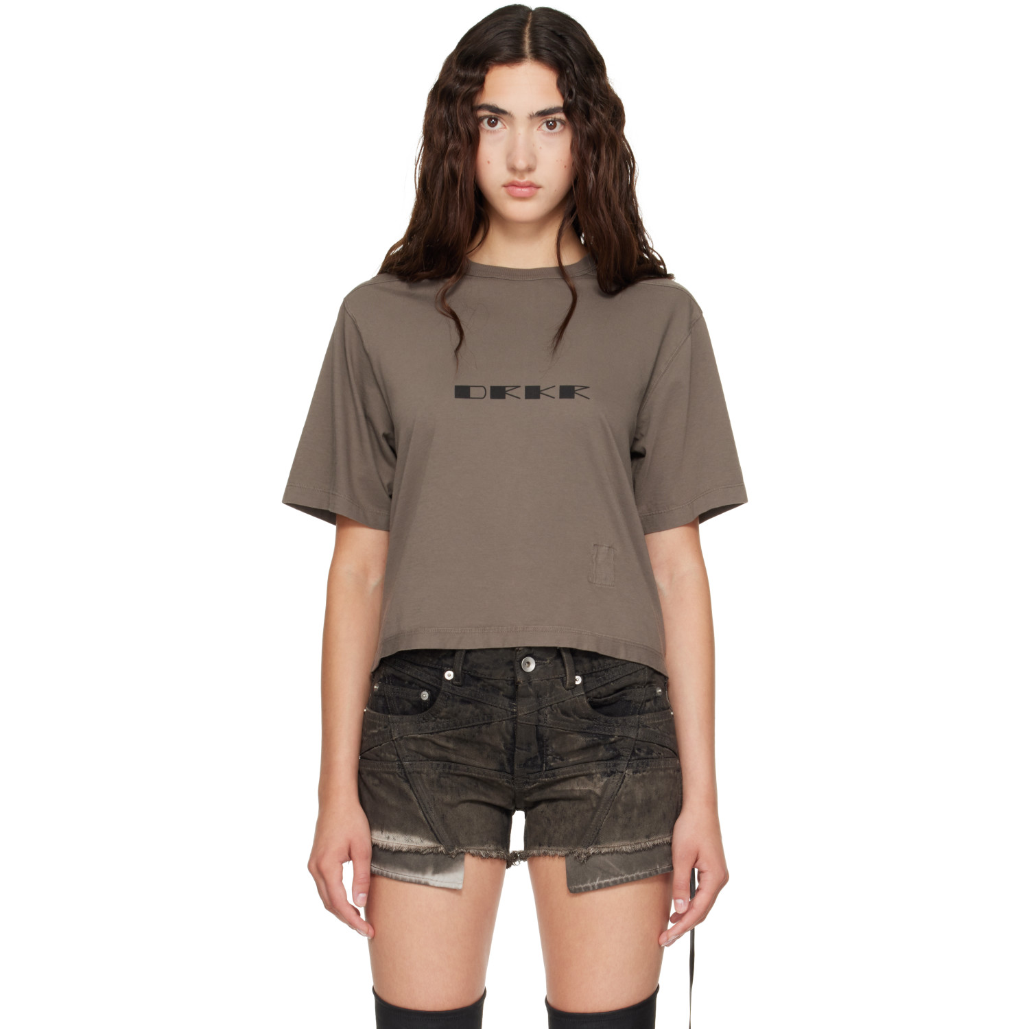 Rick Owens DRKSHDW Taupe Tower Basic S/S T-shirt