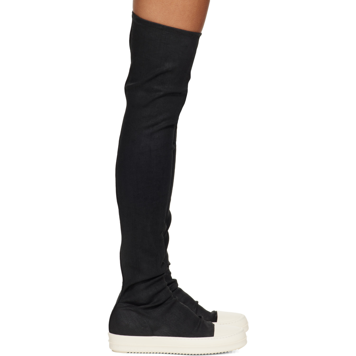 Rick Owens DRKSHDW Black Tower High Sock Sneaks Tall Boots