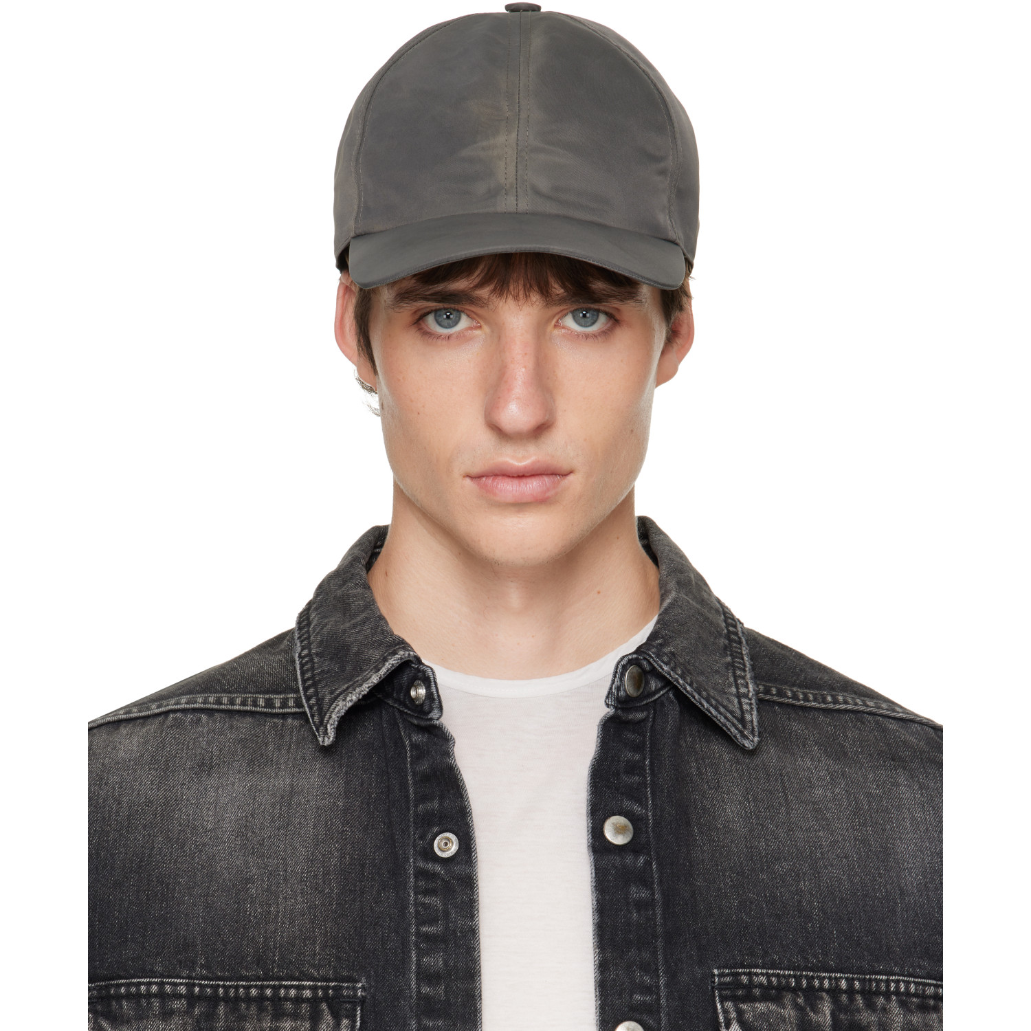 Rick Owens DRKSHDW Gray Tower Washed Bomber Baseball Cap