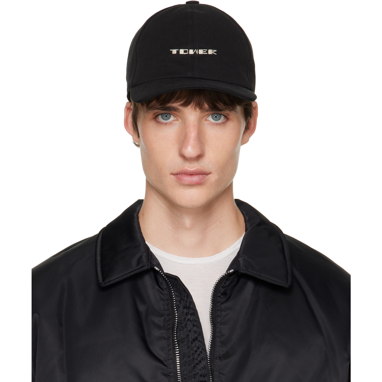 Rick Owens DRKSHDW Black Tower Embroidery Baseball Cap