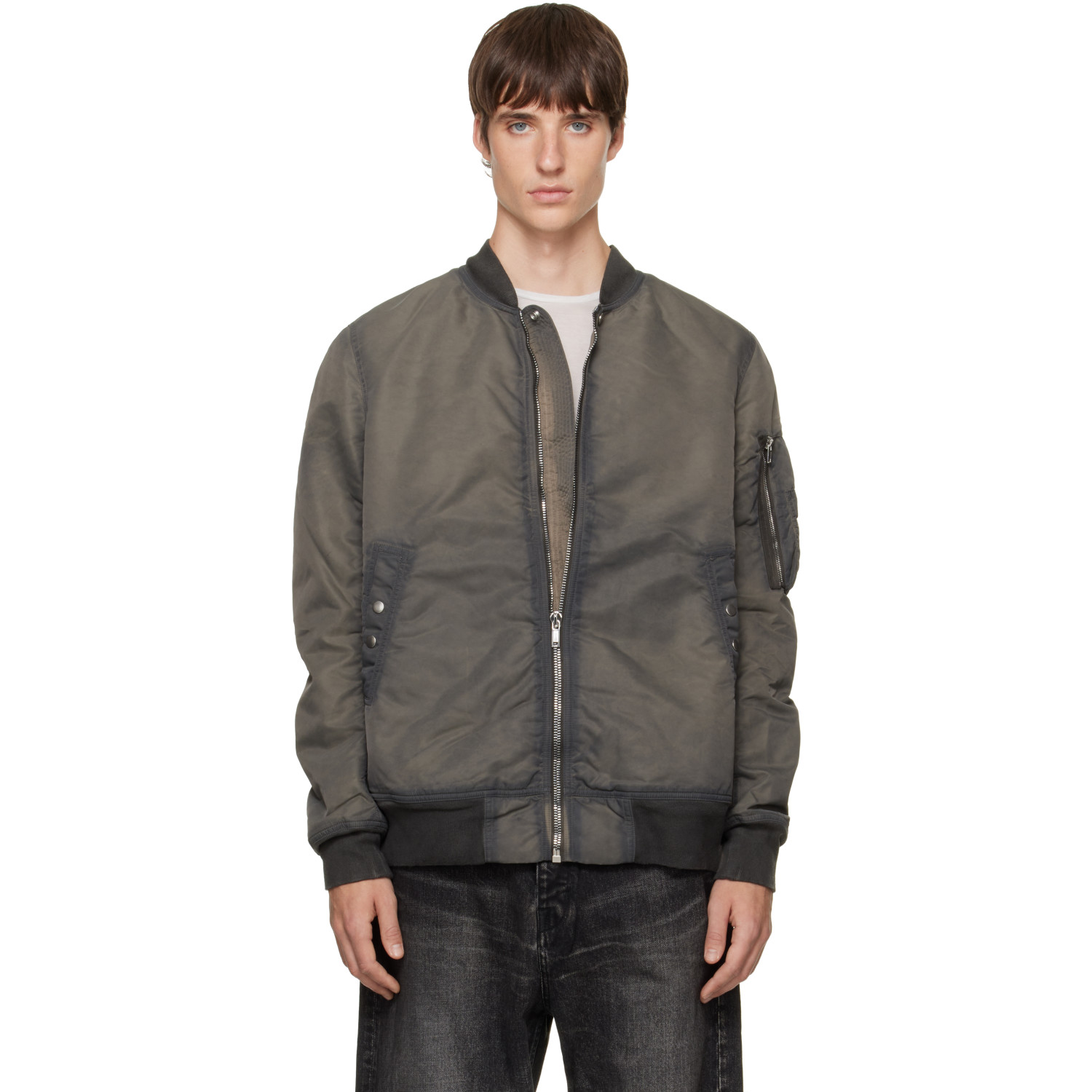 Rick Owens DRKSHDW Gray Tower Classic Flight Jacket