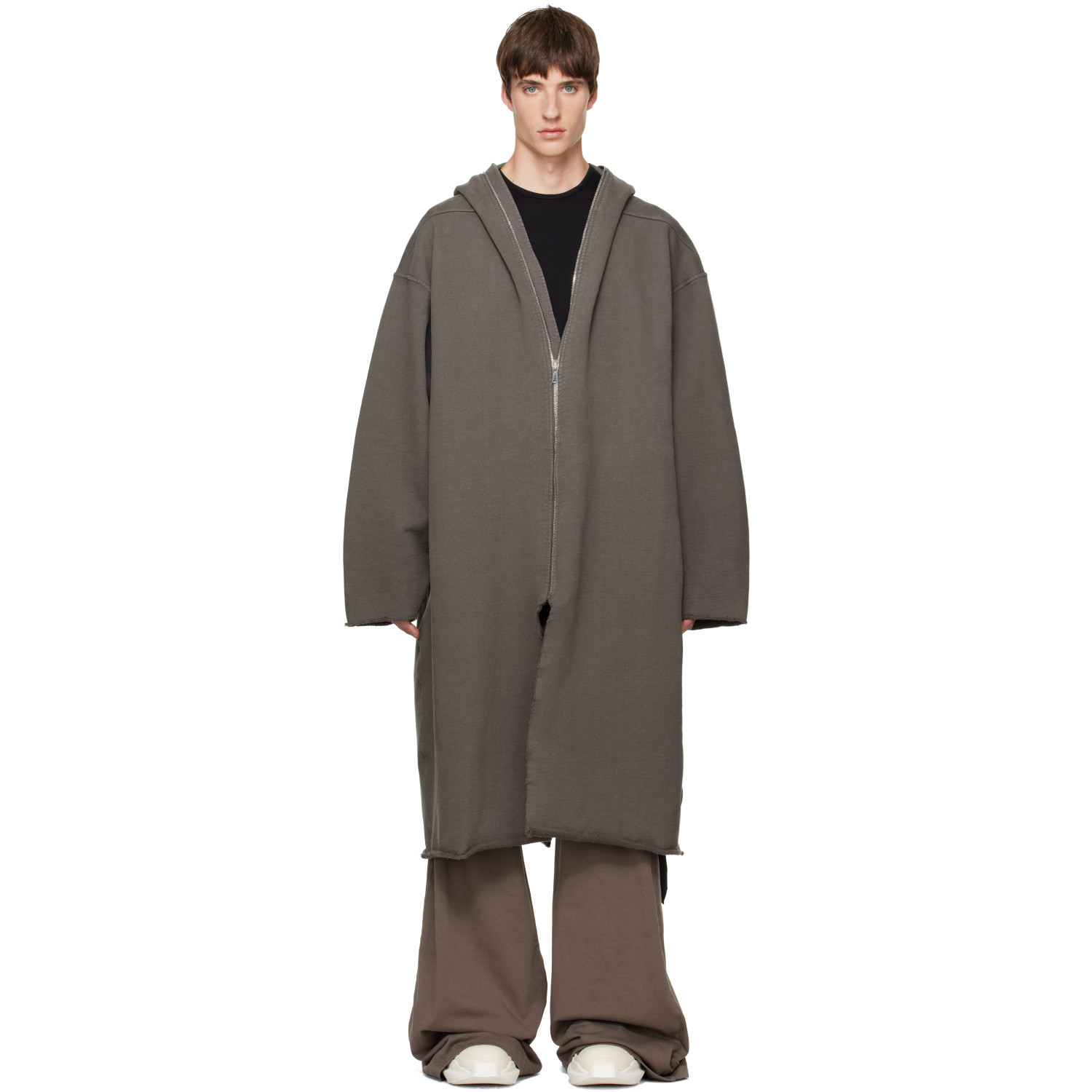 Rick Owens DRKSHDW Taupe Tower Wide Mac Coat