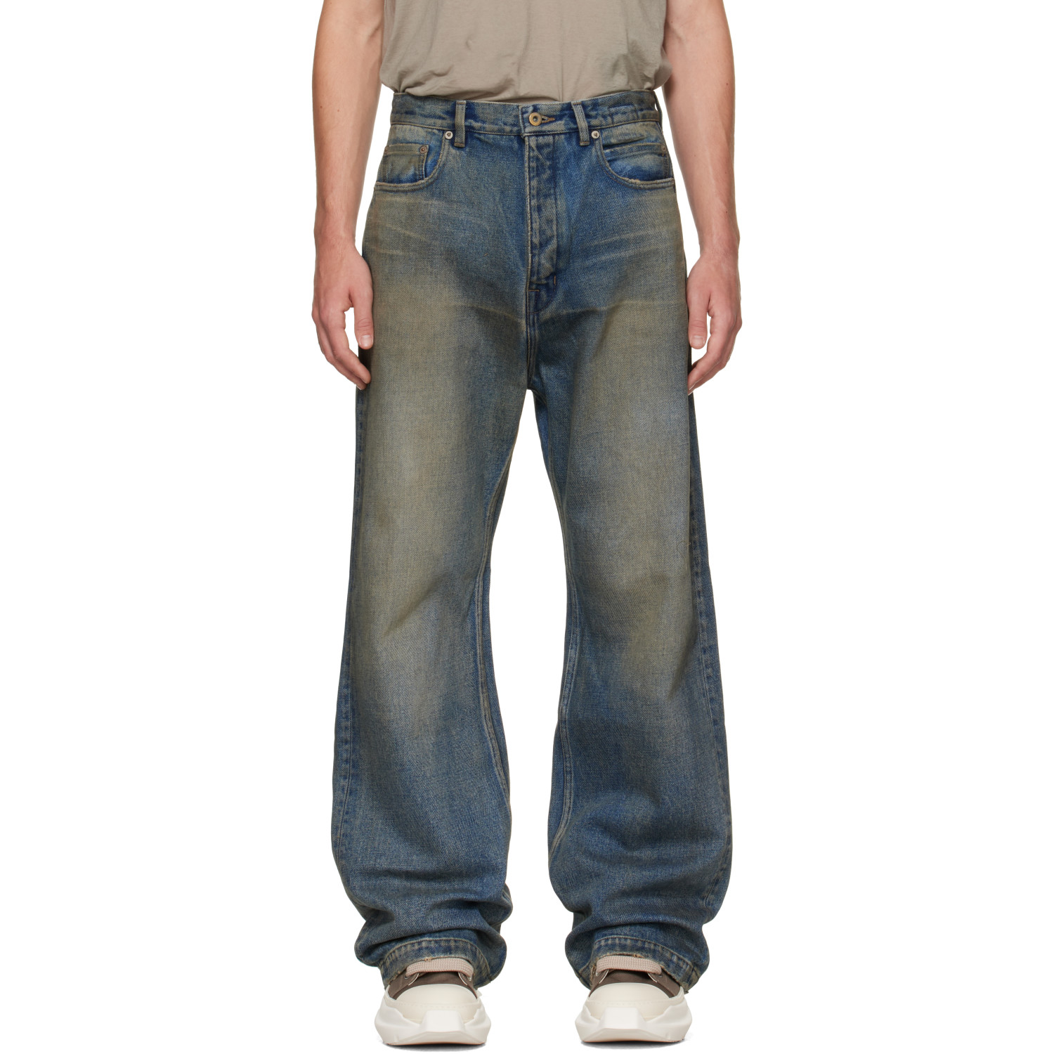 Rick Owens DRKSHDW Blue Tower Strobe Jeans
