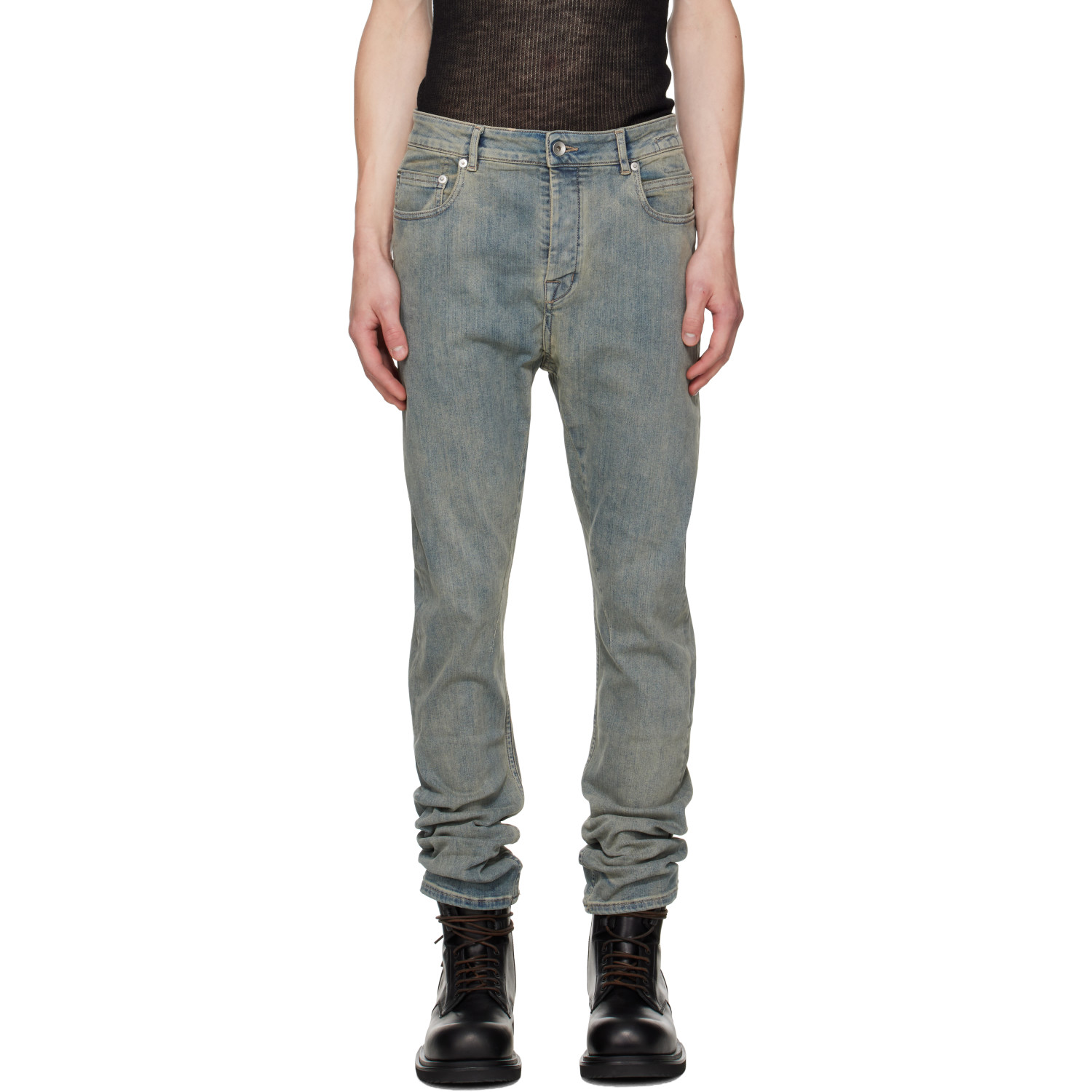 Rick Owens DRKSHDW Blue Tower Detroit Cut Jeans