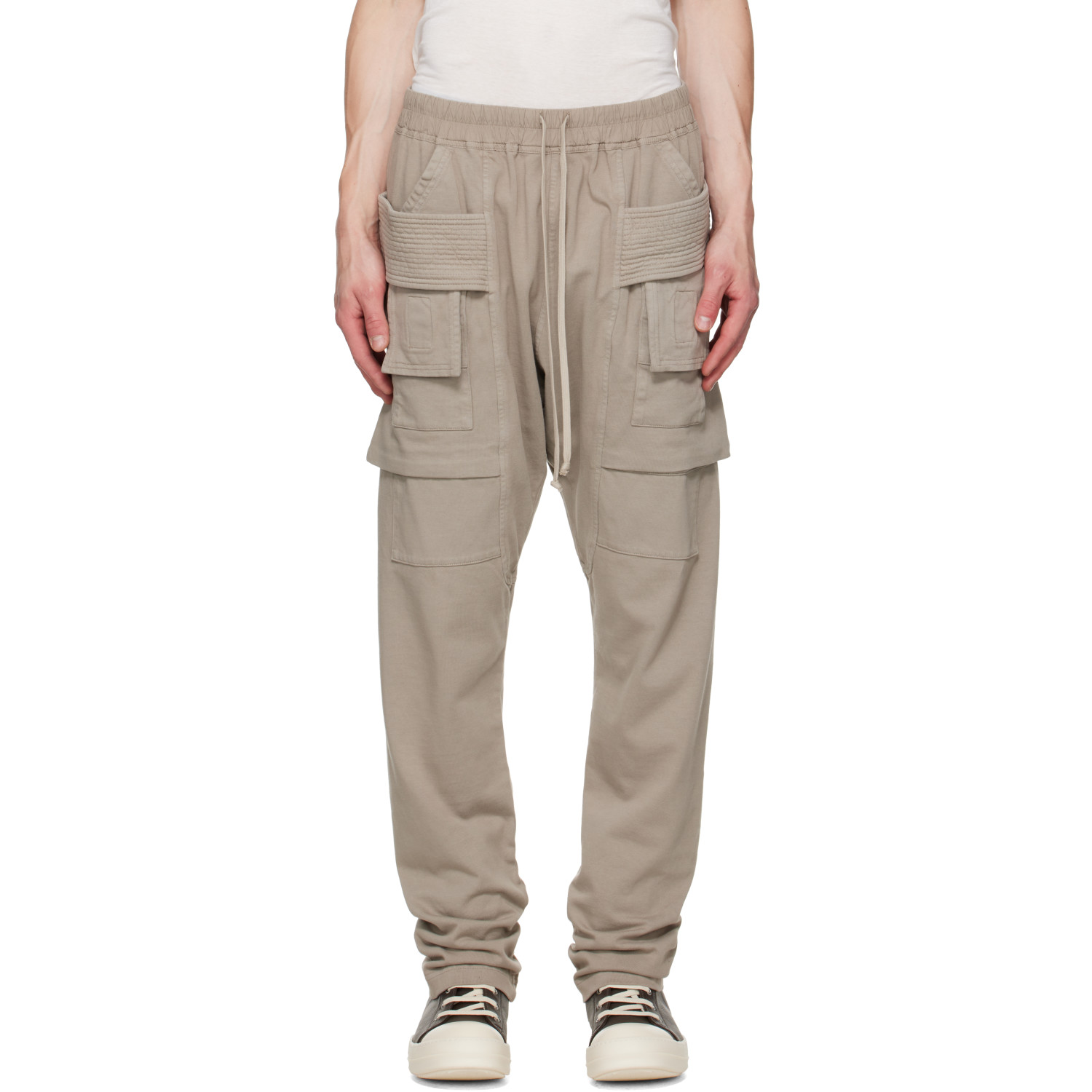 Rick Owens DRKSHDW Gray Tower Creatch Cargo Drawstring Pants