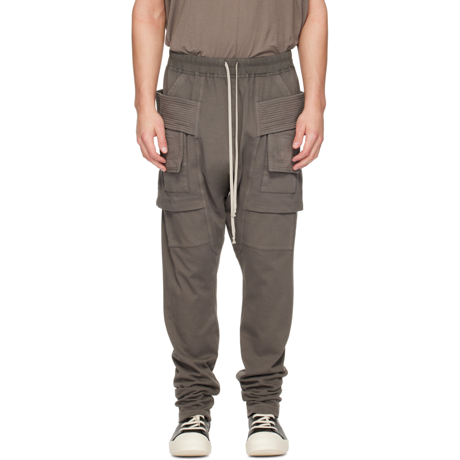 Rick Owens DRKSHDW Gray Tower Creatch Drawstring Cargo Pants