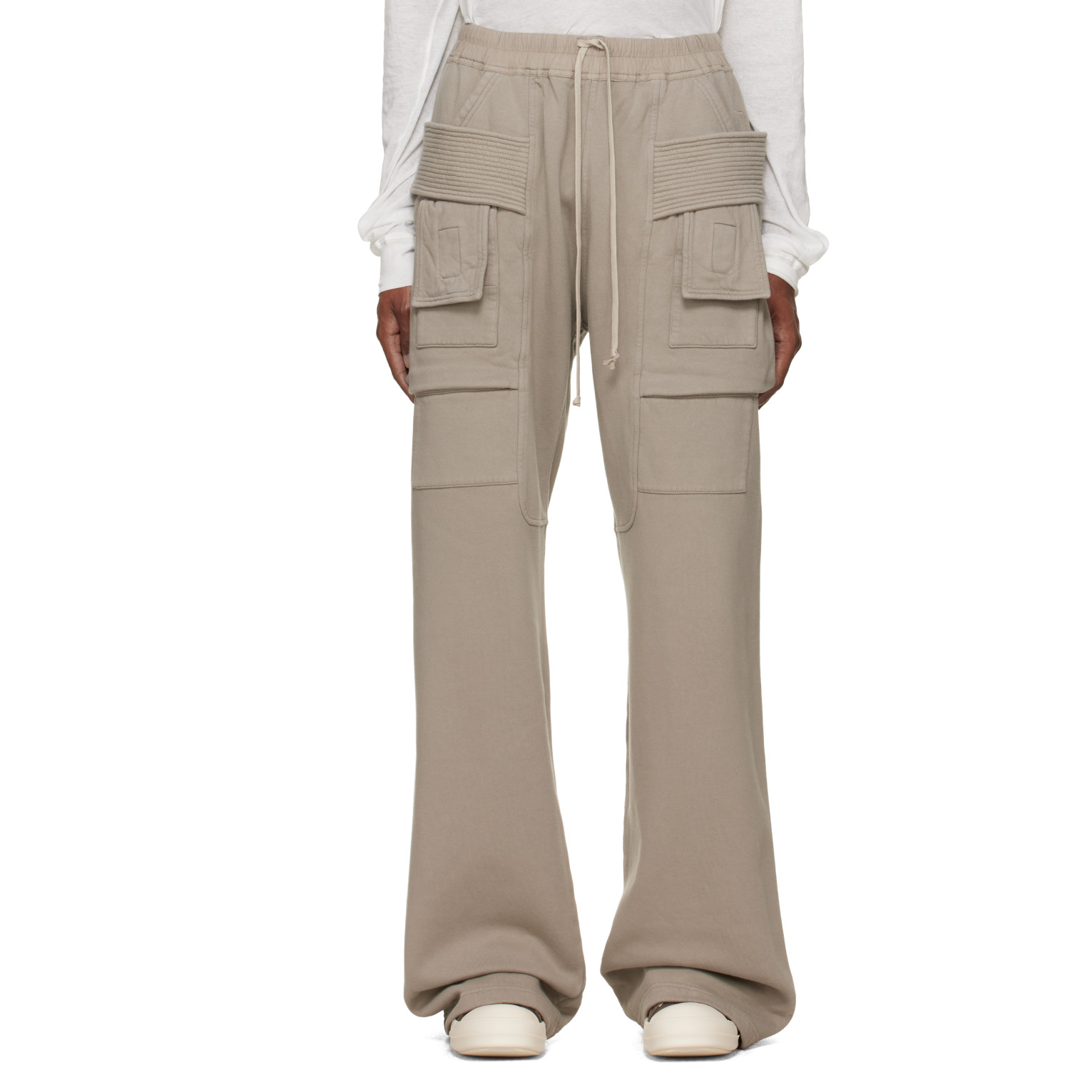 Rick Owens DRKSHDW Gray Tower Creatch Wide Drawstring Cargo Pants