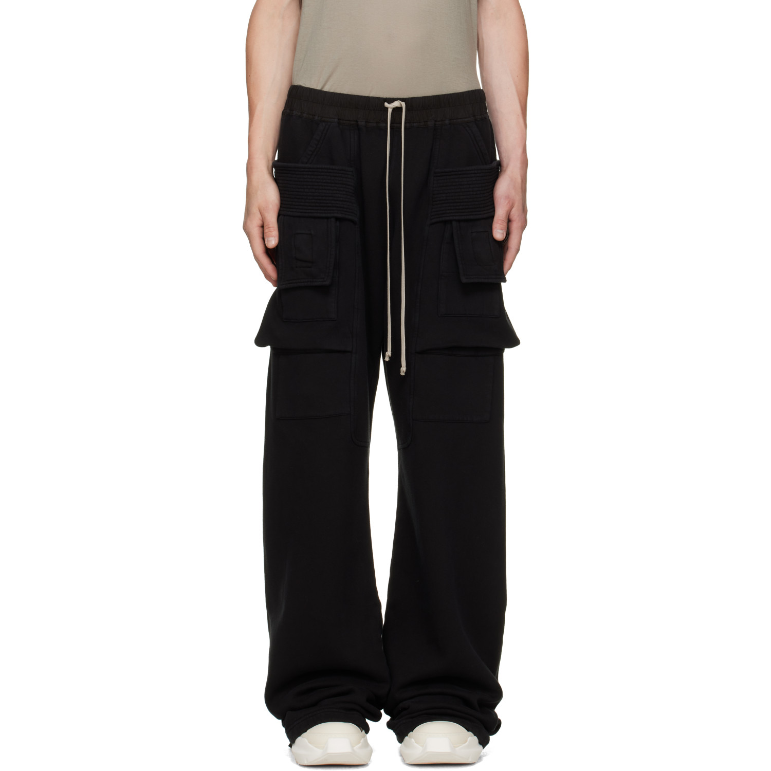 Rick Owens DRKSHDW Black Tower Creatch Wide Cargo Lounge Pants