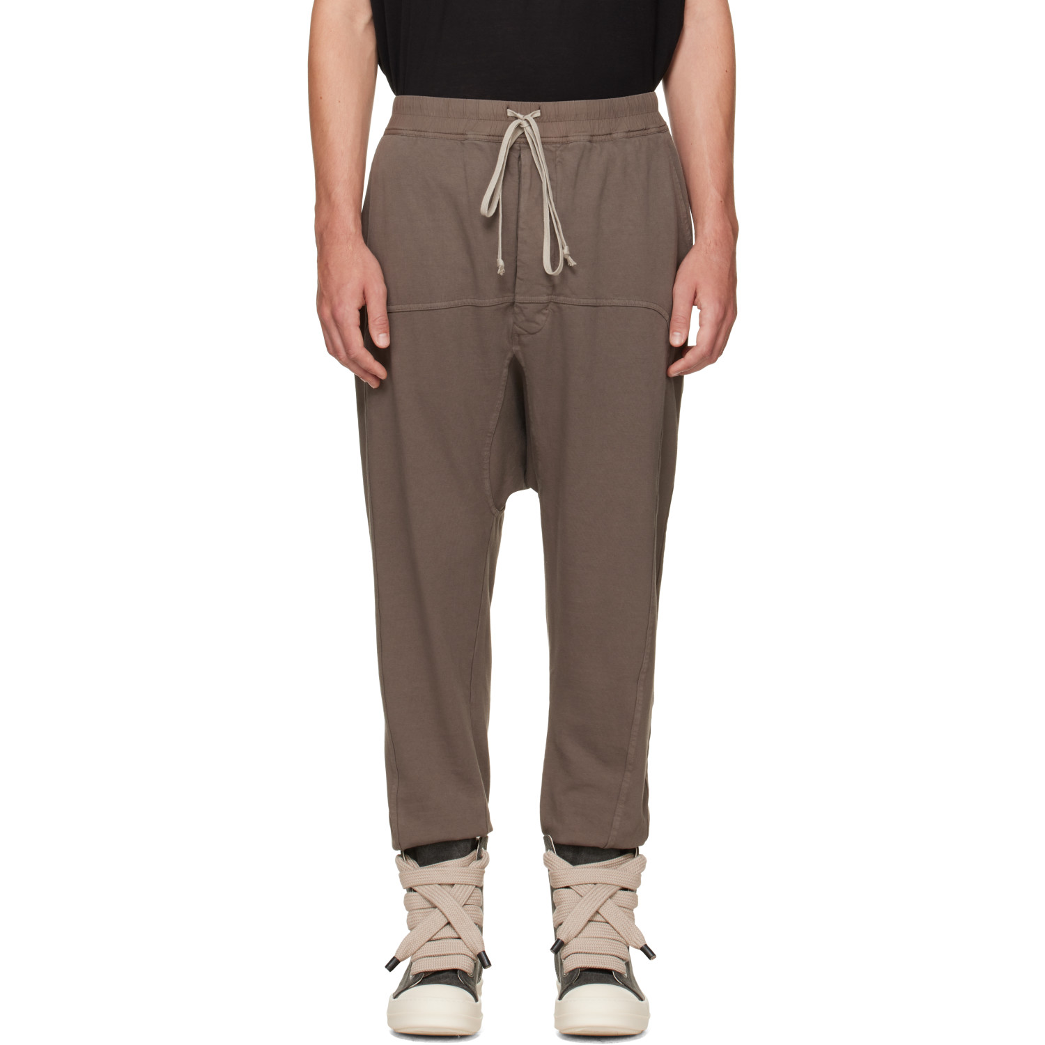 Rick Owens DRKSHDW Brown Tower Prisoner Drawstring Sweatpants