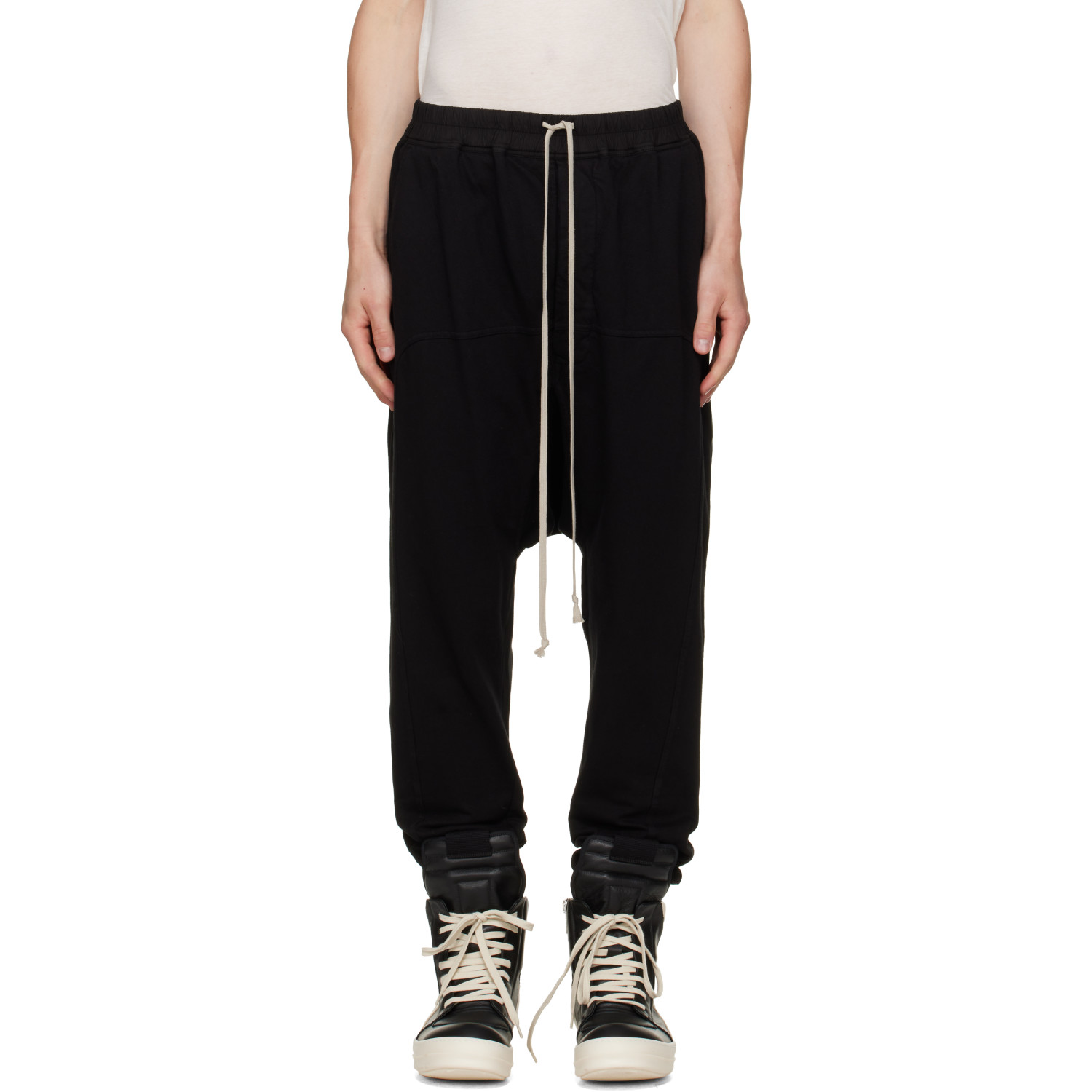 Rick Owens DRKSHDW Black Tower Drawstring Sweatpants