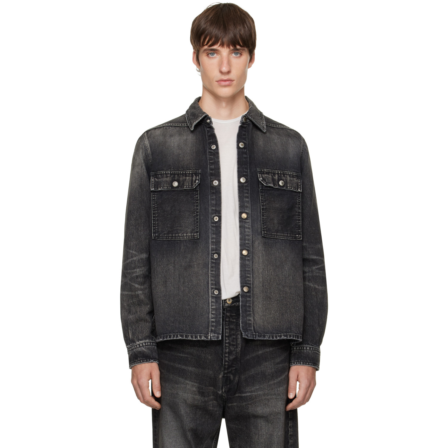 Rick Owens DRKSHDW Black Tower Cropped Denim Outershirt
