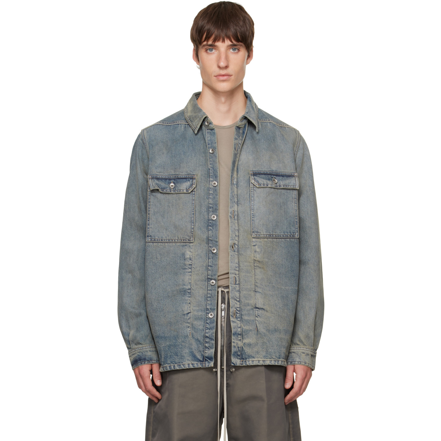 Rick Owens DRKSHDW Blue Tower Denim Outershirt