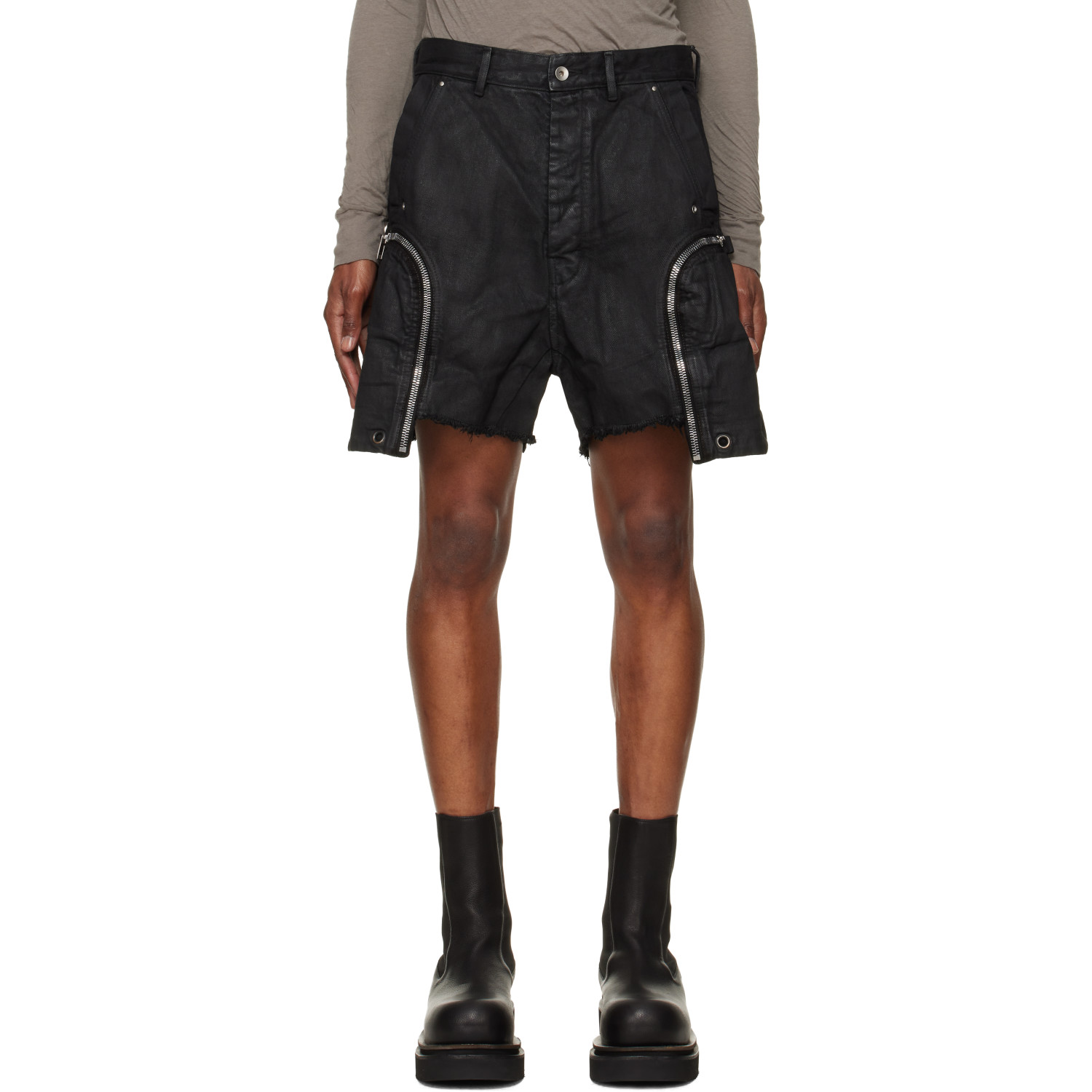 Rick Owens DRKSHDW Black Tower Bauhaus Denim Shorts