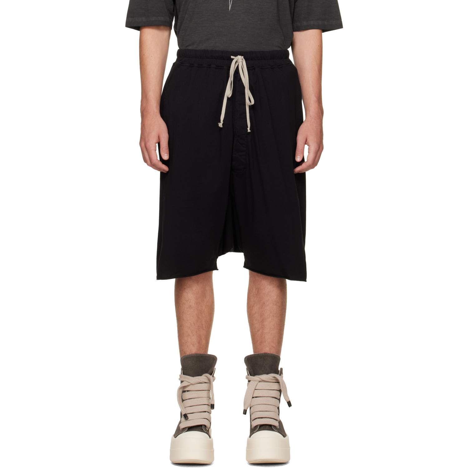 Rick Owens DRKSHDW Black Tower Drawstring Pods Shorts