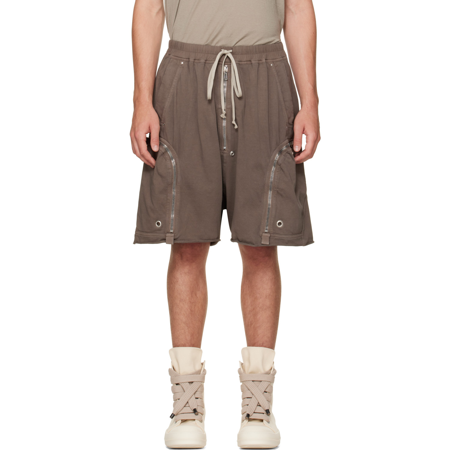 Rick Owens DRKSHDW Taupe Tower Bauhaus Shorts