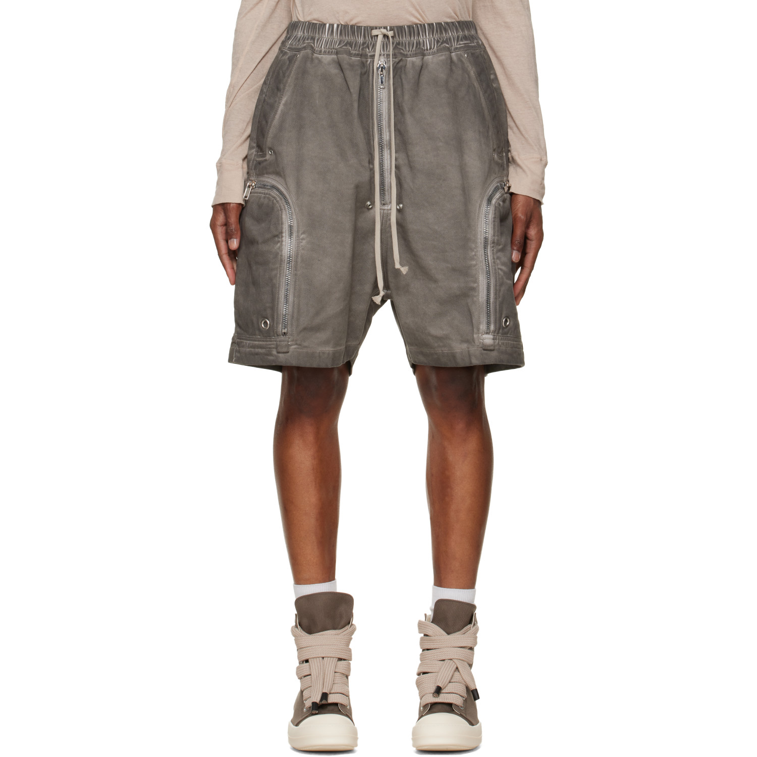 Rick Owens DRKSHDW Gray Tower Bauhaus Denim Shorts