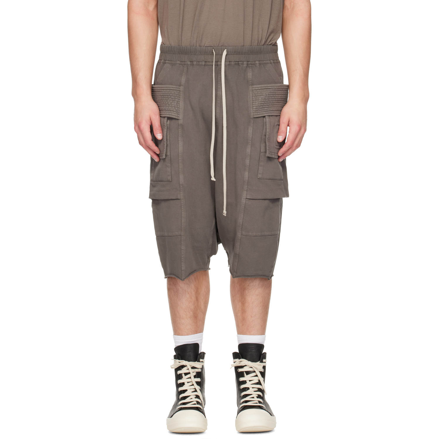 Rick Owens DRKSHDW Gray Tower Creatch Cargo Shorts