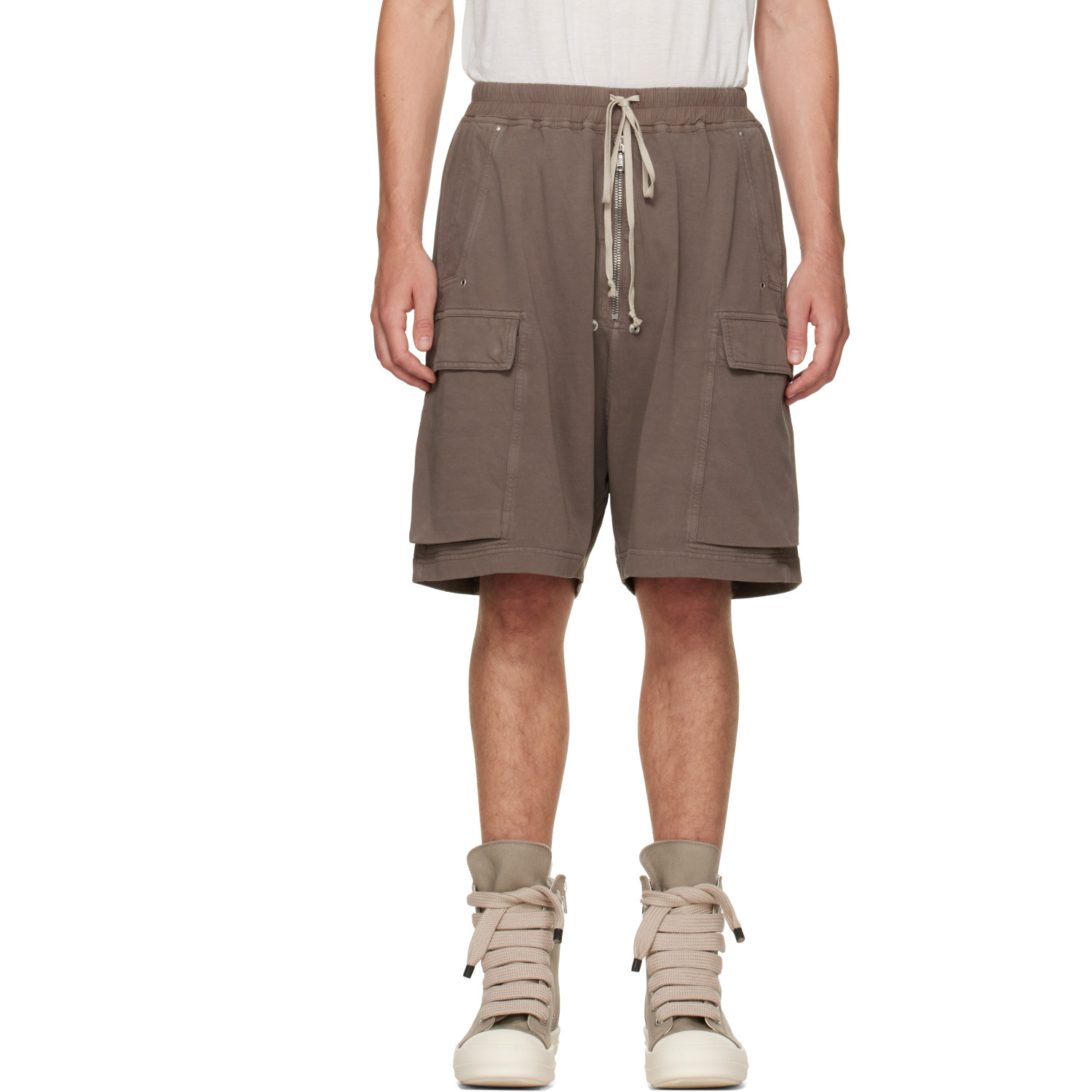 Rick Owens DRKSHDW Taupe Tower Cargobela Shorts