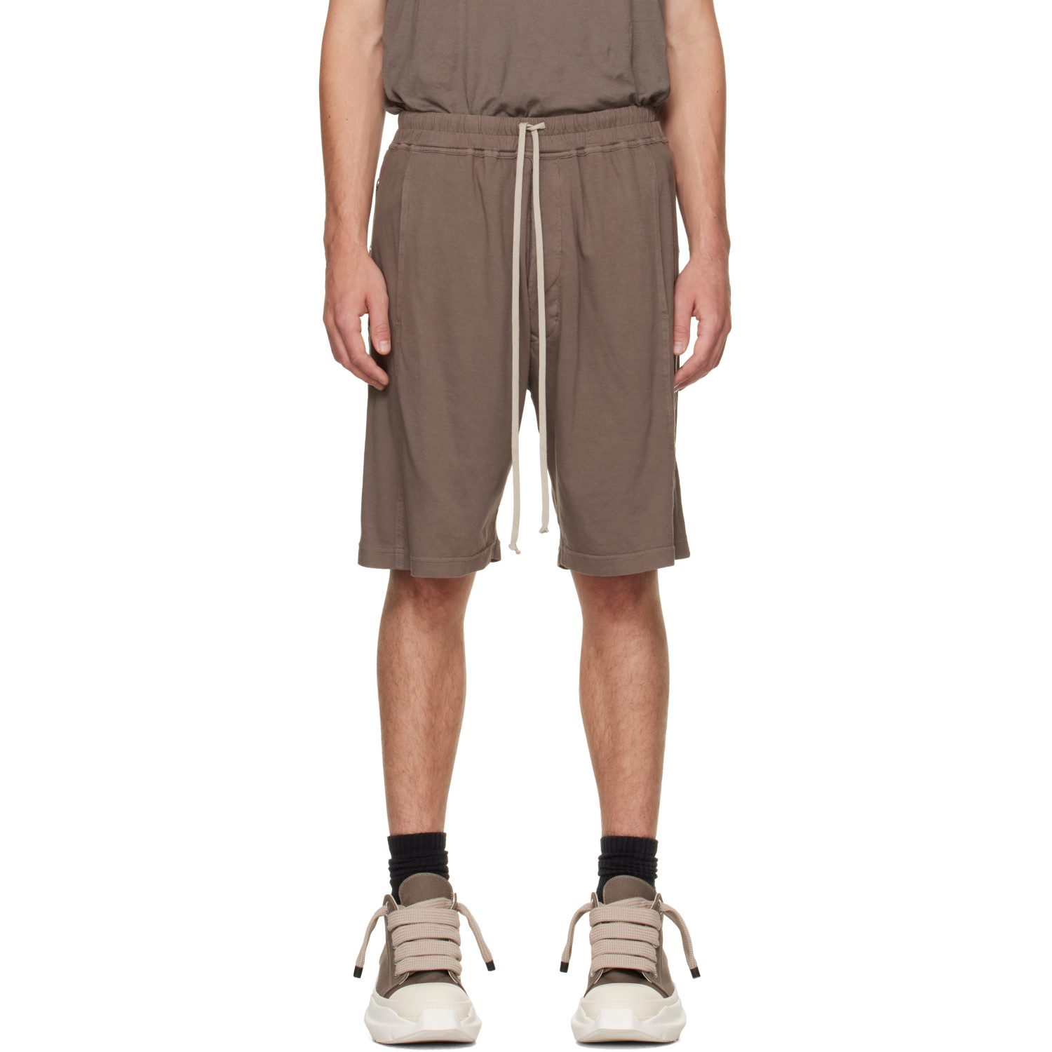 Rick Owens DRKSHDW Taupe Tower Pusher Shorts