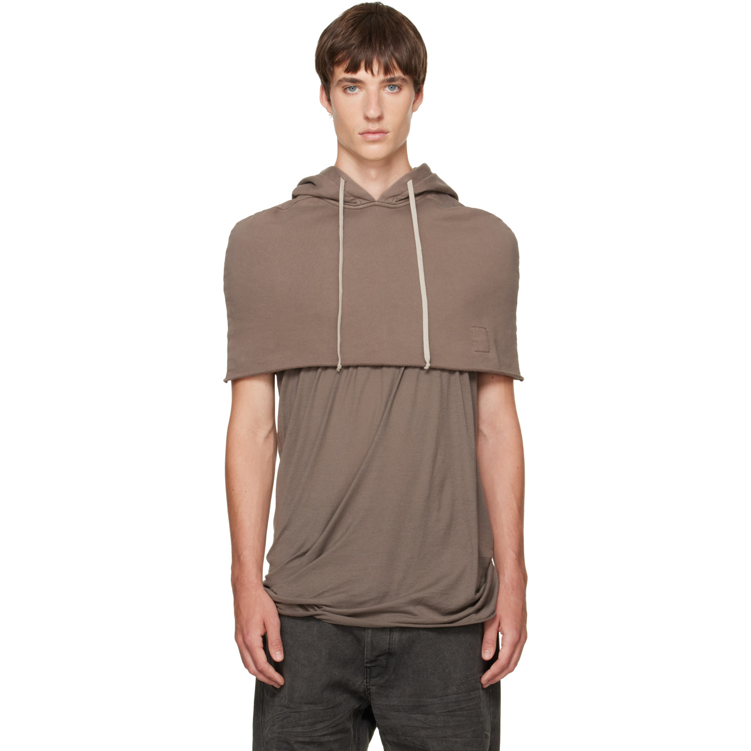 Rick Owens DRKSHDW Taupe Tower Hood Shrug